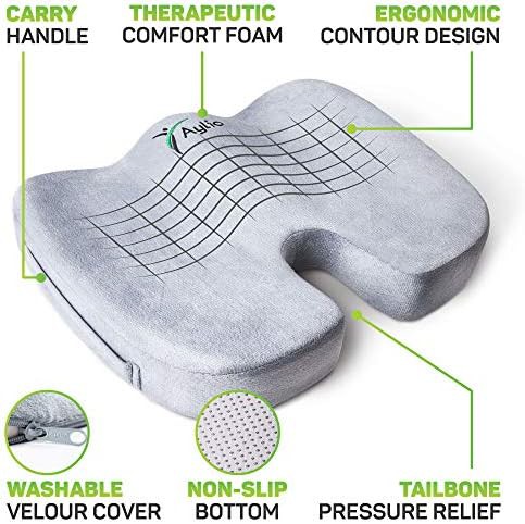 Gray coccyx cushion with U-shaped cutout — photo 4