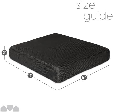 Black mesh memory foam chair pad — photo 3
