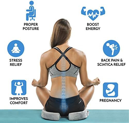 Gray orthopedic memory foam coccyx cushion — photo 4