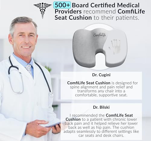Gray orthopedic memory foam coccyx cushion — photo 5