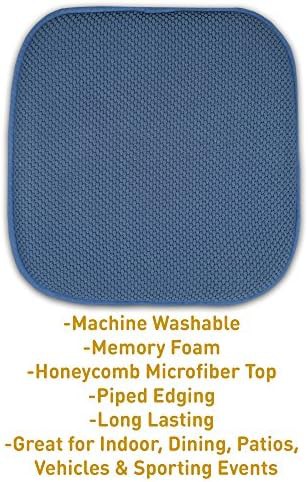 Blue honeycomb textured memory foam seat pads — photo 3