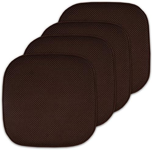 Brown honeycomb pattern memory foam chair pads