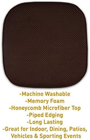 Brown honeycomb pattern memory foam chair pads — photo 3