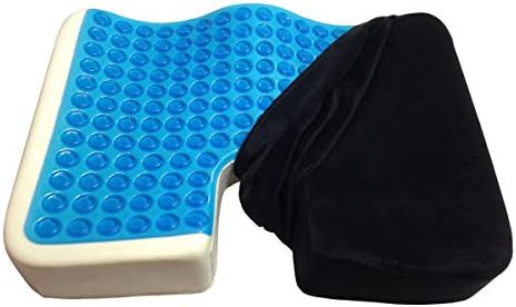 Black gel memory foam orthopedic seat cushion