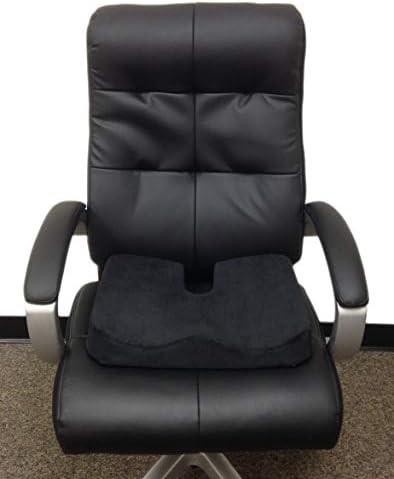 Black gel memory foam orthopedic seat cushion — photo 5
