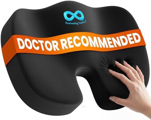 Large black memory foam seat cushion