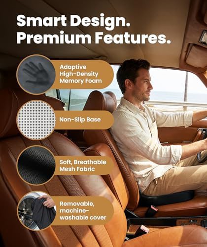 Large black memory foam seat cushion — photo 4