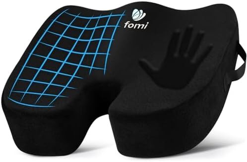 Extra thick black orthopedic memory foam cushion
