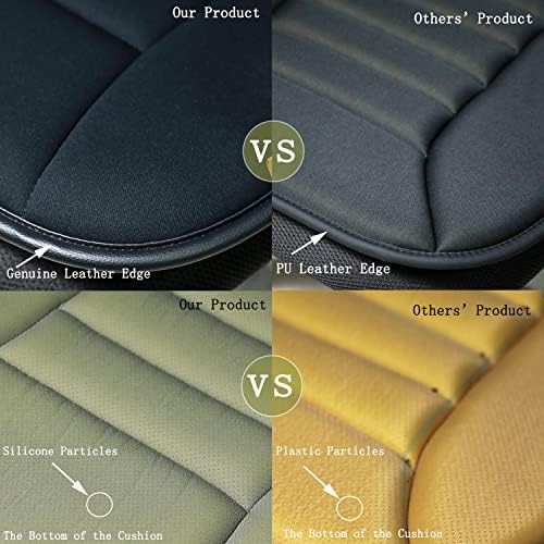 Black leather memory foam driver cushion — photo 3