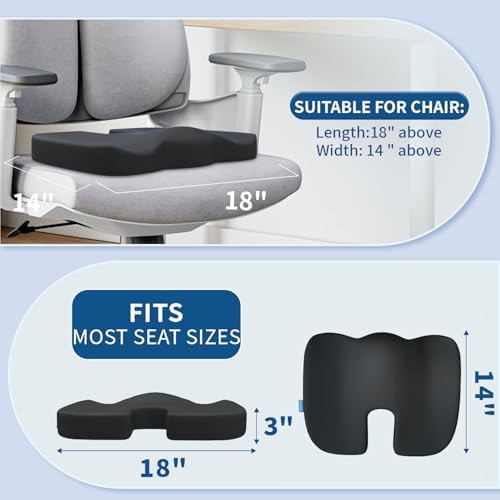 Memory foam office chair seat and back support — photo 4