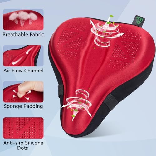 Wide gel padded bike seat cover — photo 3