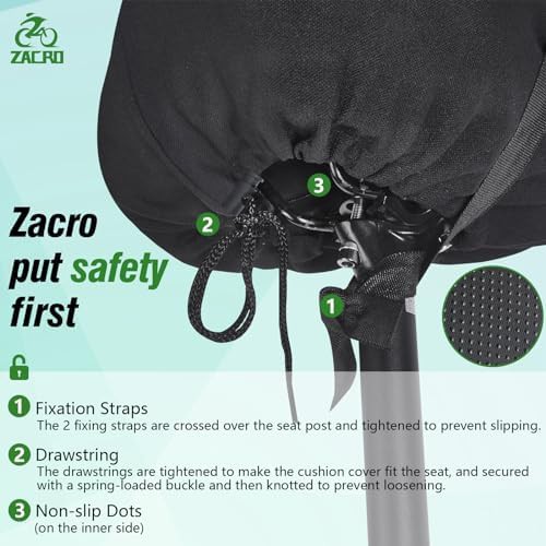 Wide gel padded bike seat cover — photo 4