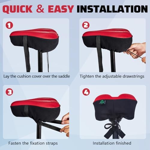Wide gel padded bike seat cover — photo 5