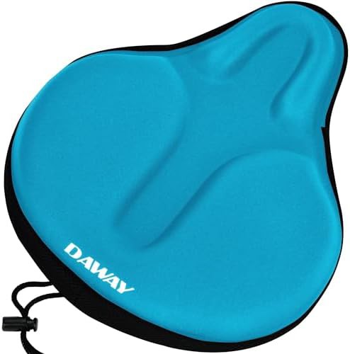 Blue gel and memory foam bike saddle cover