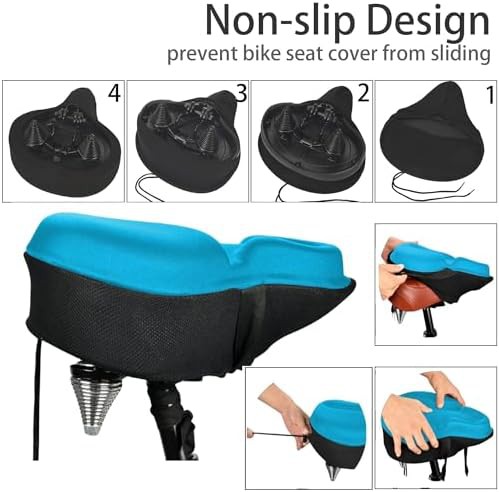 Blue gel and memory foam bike saddle cover — photo 5
