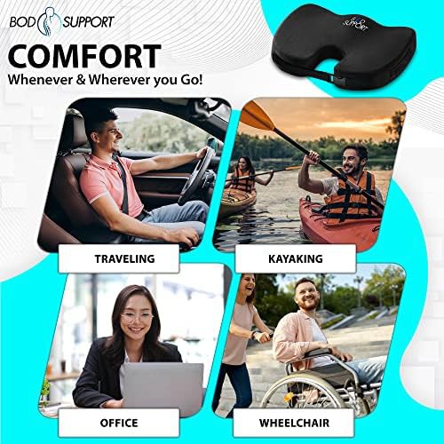 Black memory foam ergonomic chair pad — photo 4