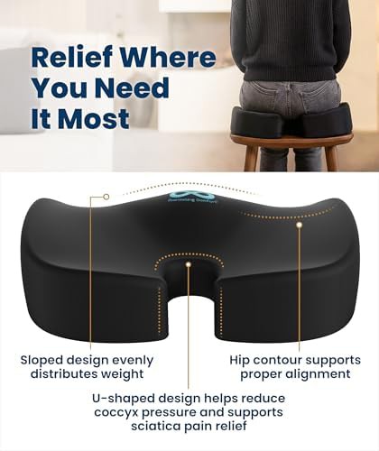 Extra large black memory foam seat cushion — photo 3