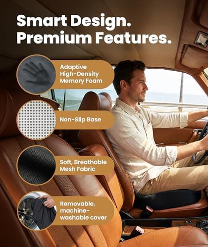 Extra large black memory foam seat cushion — photo 4