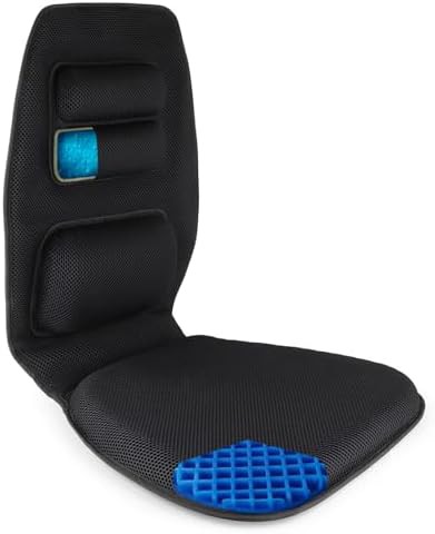 Grid gel cushion and firm back support set