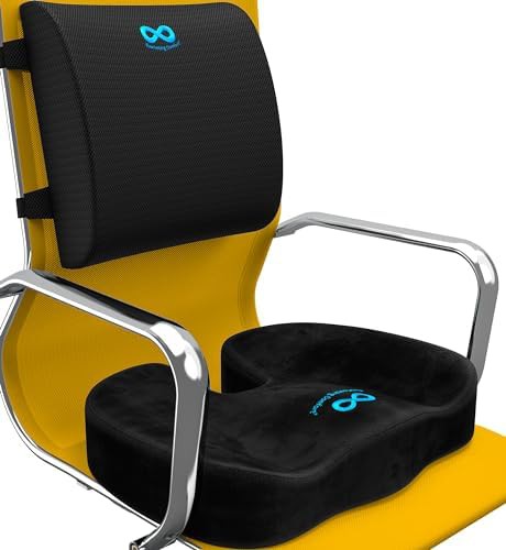 Black seat cushion and lumbar support bundle