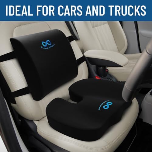Black seat cushion and lumbar support bundle — photo 4