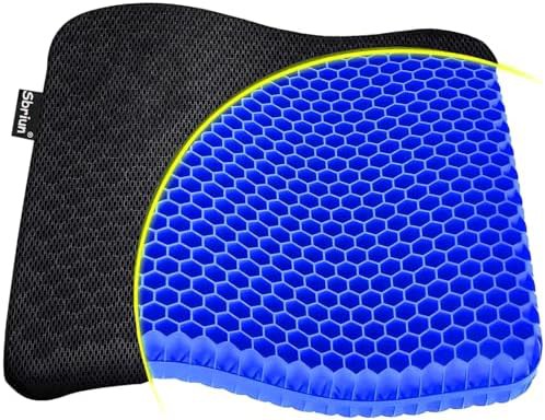 Double thick gel seat cushion with cover