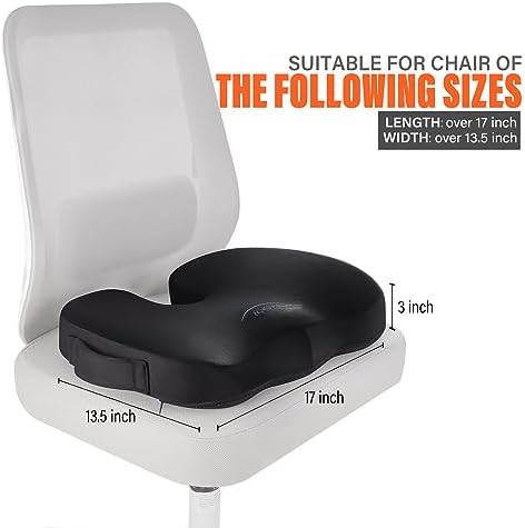 Black memory foam office chair pad — photo 3