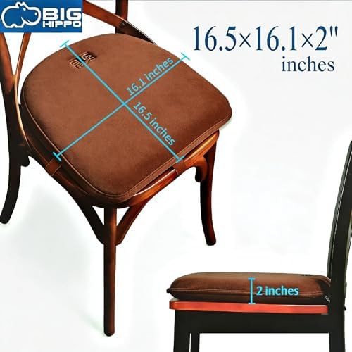 Thick brown memory foam chair pad — photo 3