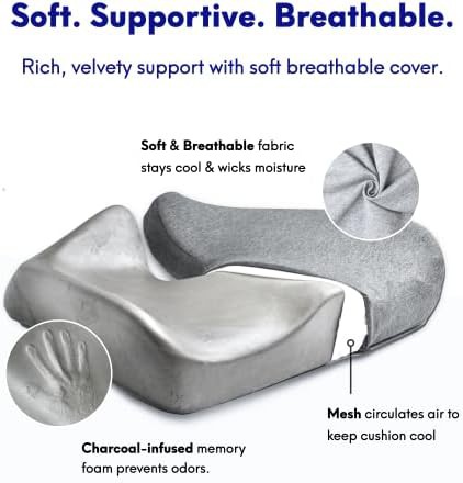 Light grey ergonomic office chair cushion — photo 5