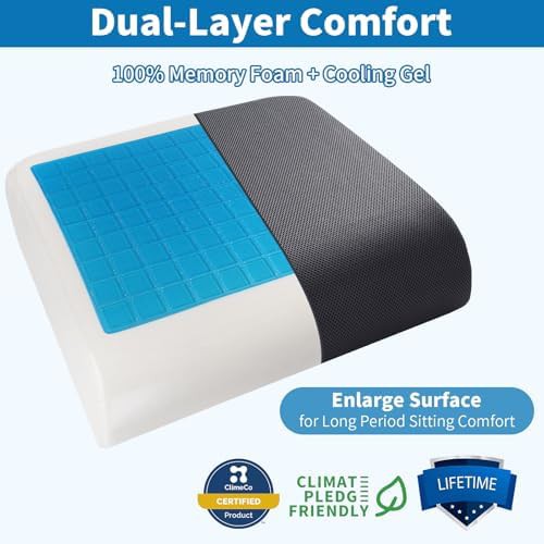 Black gel memory foam thick cushion — photo 3