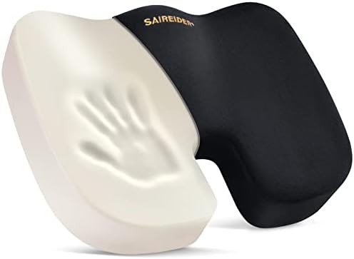 Black memory foam tailbone relief pillow