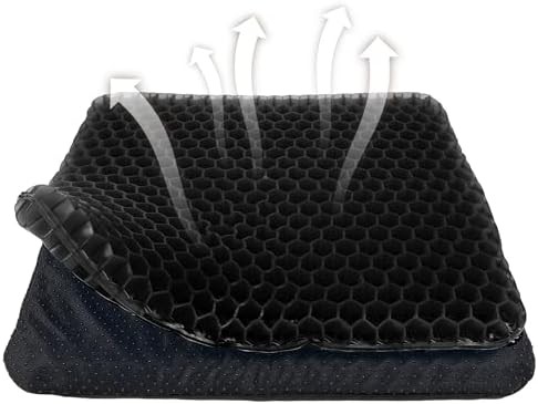 Double thick black office chair cushion