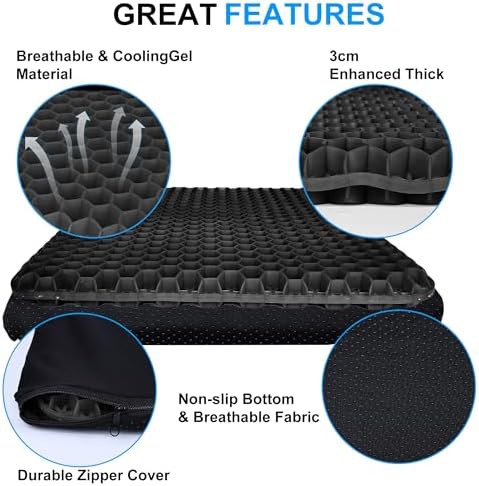 Double thick black office chair cushion — photo 3