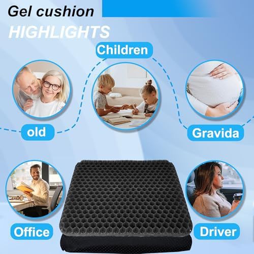 Double thick black office chair cushion — photo 5