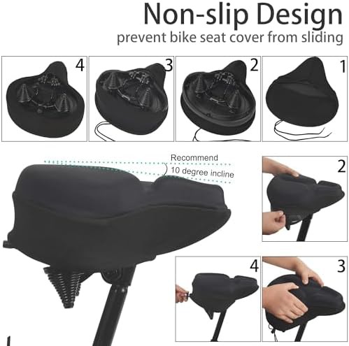 Wide foam and gel bicycle seat pad — photo 5