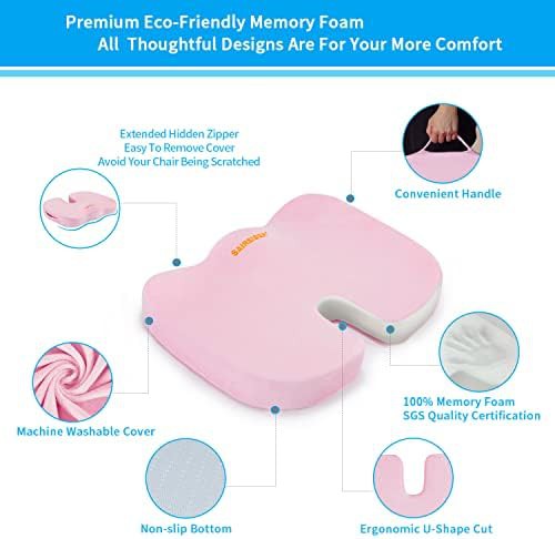 Pink memory foam coccyx cushion pad — photo 3