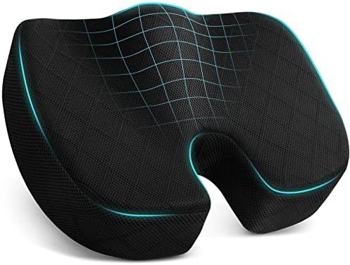 Large black non slip memory foam cushion