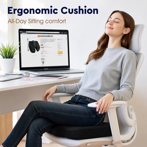 Large black non slip memory foam cushion — photo 4