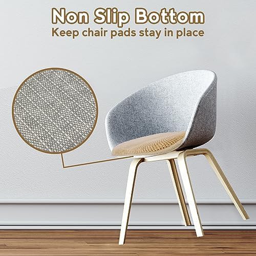 Thin beige non-slip kitchen chair pad — photo 4