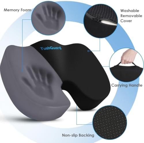 Extra thick black memory foam car cushion — photo 3