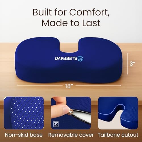 Memory foam office chair tailbone cushion — photo 3