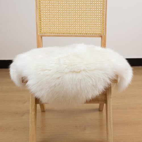 Ivory white genuine sheepskin chair cushion — photo 3
