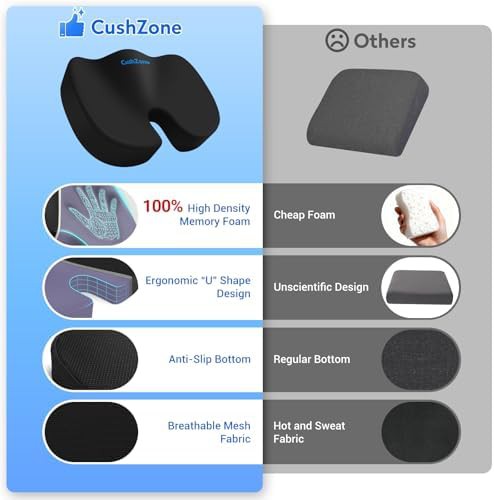 Black mesh memory foam chair pad — photo 3