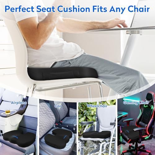 Black mesh memory foam chair pad — photo 5
