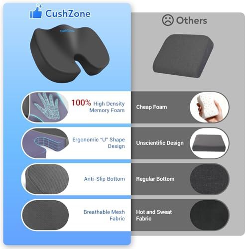 Gray mesh memory foam seat cushion — photo 3