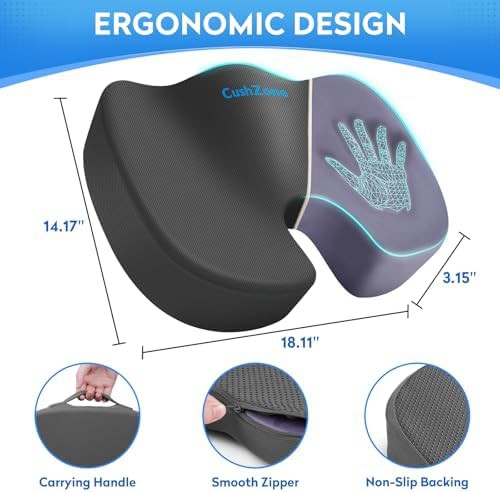 Gray mesh memory foam seat cushion — photo 4