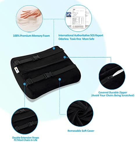 Black seat cushion and lumbar support set — photo 4