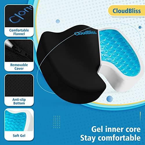 Large gel memory foam black cushion — photo 3