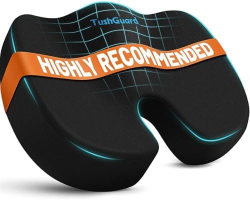 Standard black memory foam office chair cushion