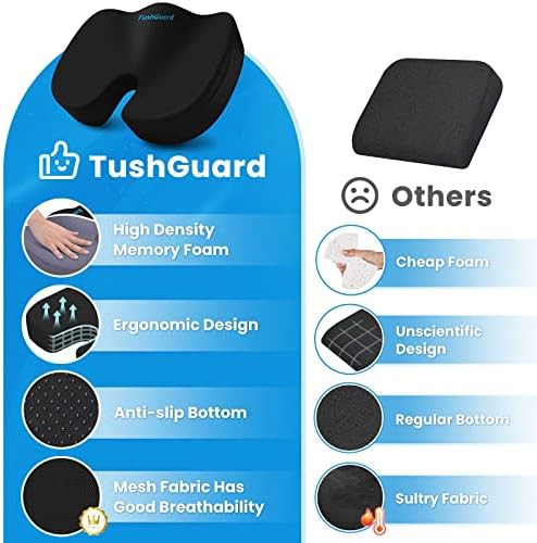 Standard black memory foam office chair cushion — photo 4